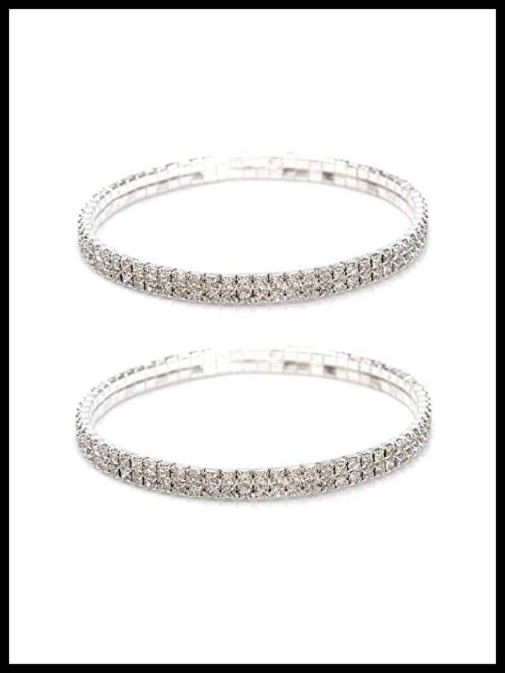 Rhinestone Stretch Anklet Set Crystal Tennis Bracelet for Women